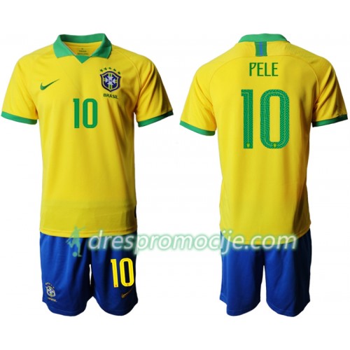 Brazil Dres PELE 10 Dječji Domaći Copa América 2019 Kratkih Rukava Brazil Dres PELE 10 Dječji Domaći Copa América 2019 Kratkih Rukava